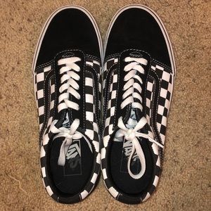 lace up checkered vans